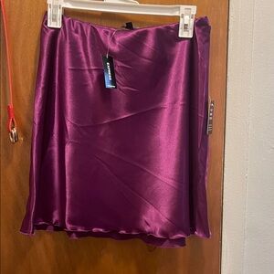 Express Rich Purple Satin Mini Skirt